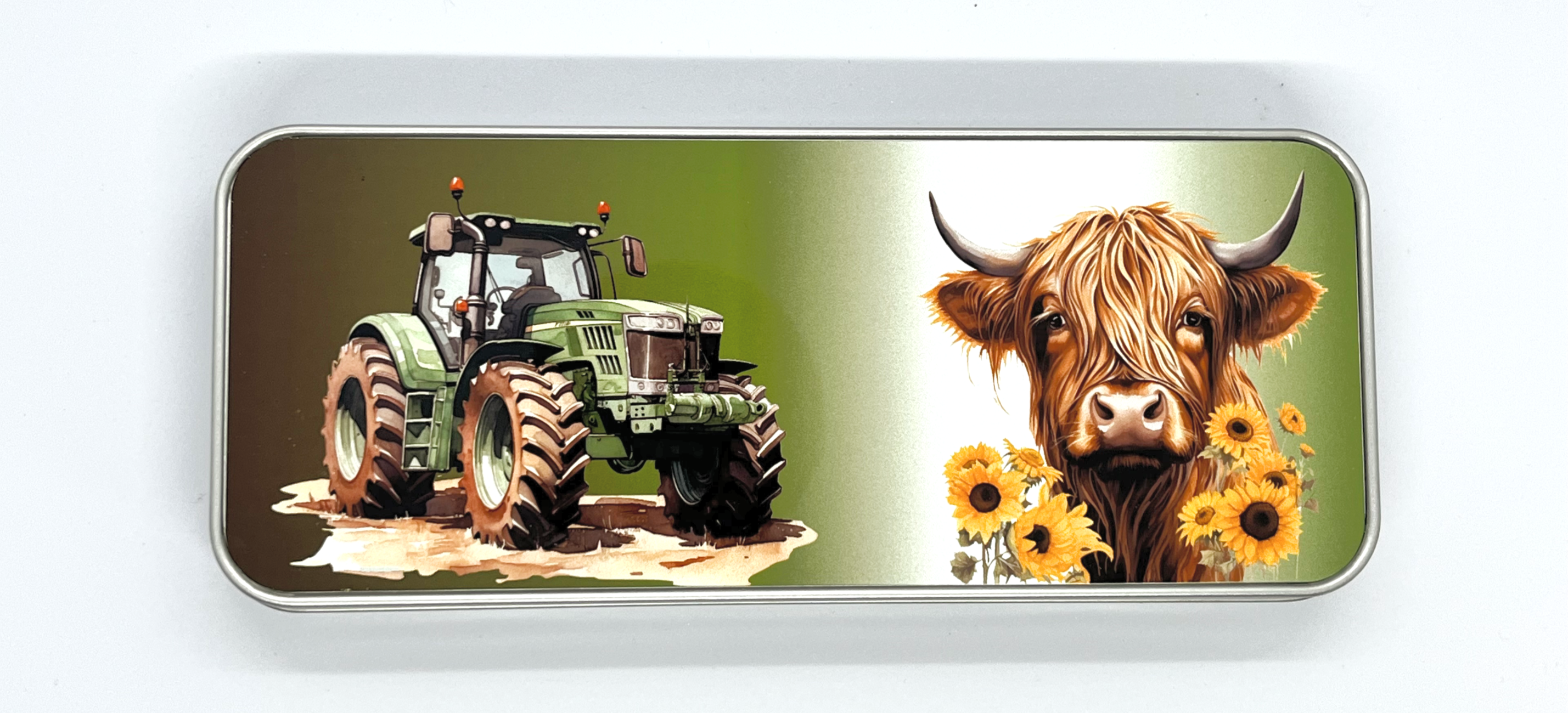 Boita à crayons 'tracteur et vache'