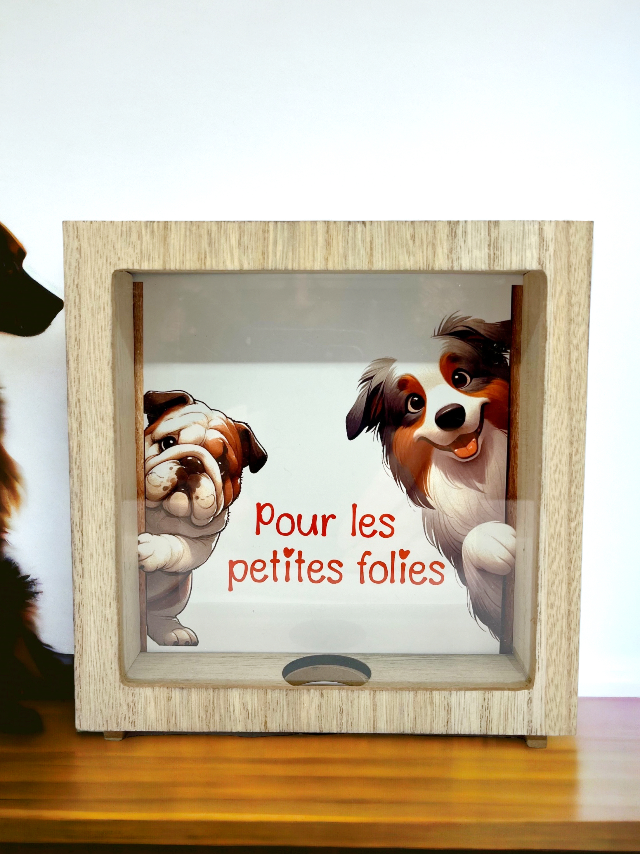 Cliquer pour agrandir Tirelire en bois Chiens